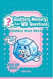 auditory memory for wh questions double dice add-on deck