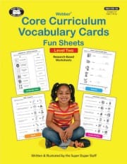 webber core curriculum vocabulary cards fun sheets, level two
